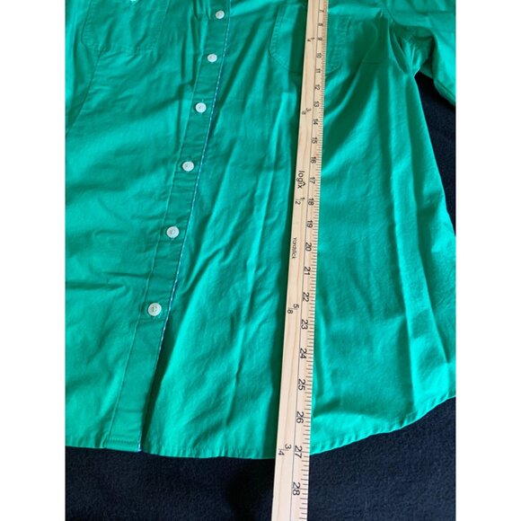 Van Heusen Womens Classic Fit Size XLarge Green Button-Down Shirt - Picture 8 of 10